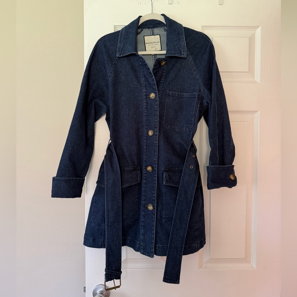 Bagatelle Navy Denim Jacket with Belt